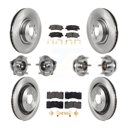 Front Rear Hub Bearing Brake Rotor And Pad Kit (10Pc) For Ford Mustang With Brembo Brakes KBB-125197