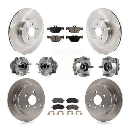 Front Rear Hub Bearing Brake Rotor & Pads Kit (10Pc) For 2020 Subaru Crosstrek GAS engine KBB-125205