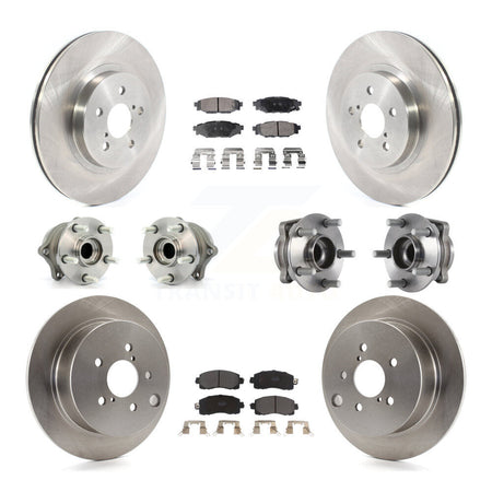Front Rear Hub Bearing Assembly Disc Brake Rotor And Pads Kit (10Pc) For Subaru Crosstrek KBB-125206