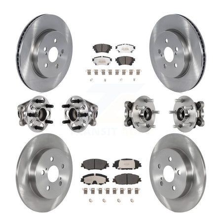 Front Rear Hub Bearings Assembly Disc Brake Rotors And Pads Kit (10Pc) For Toyota Corolla KBB-125209
