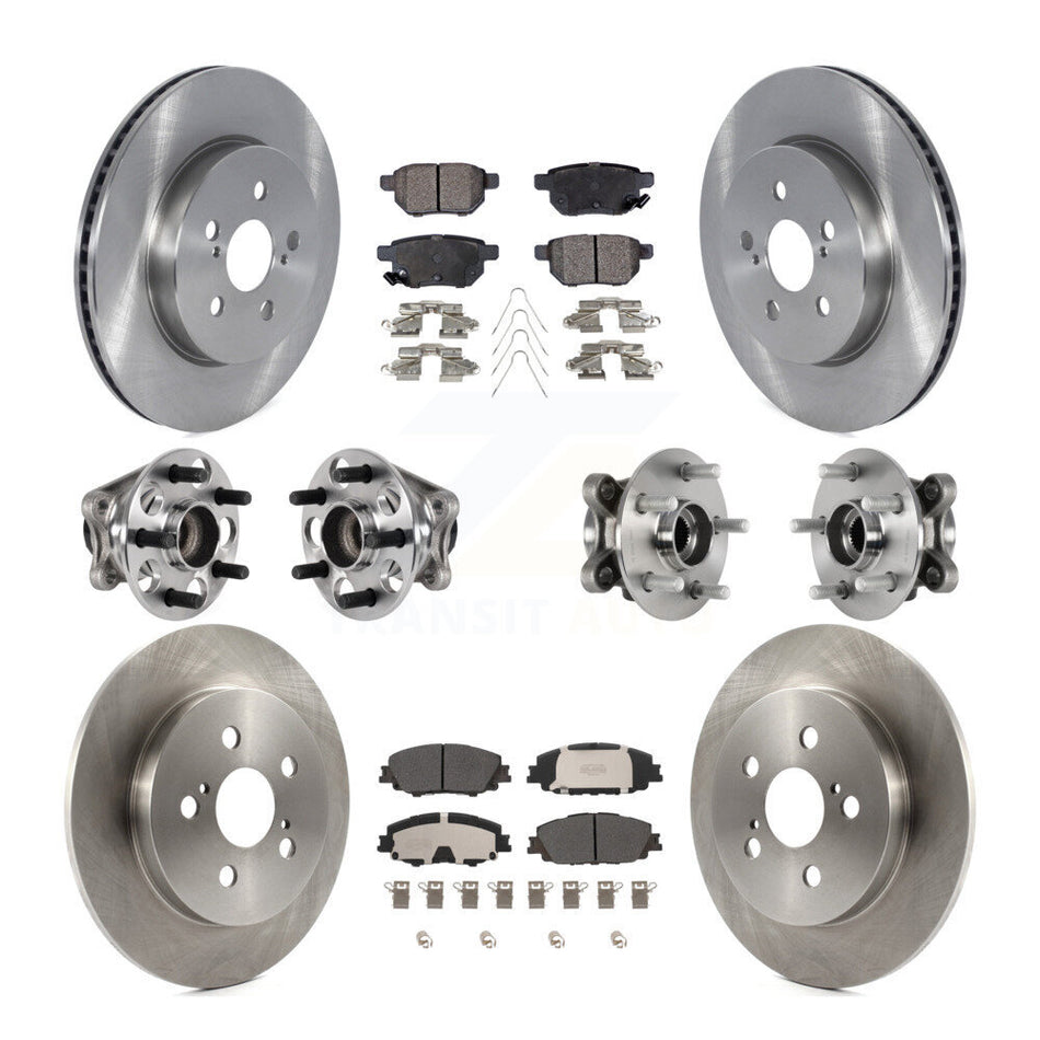 Front Rear Hub Bearing Disc Brake Rotor & Pad Kit (10Pc) For 2020-2022 Toyota Prius Prime KBB-125210