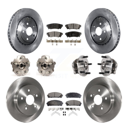 Front Rear Hub Bearing Disc Brake Rotor And Pads Kit (10Pc) For Lexus NX300 NX200t NX300h KBB-125225