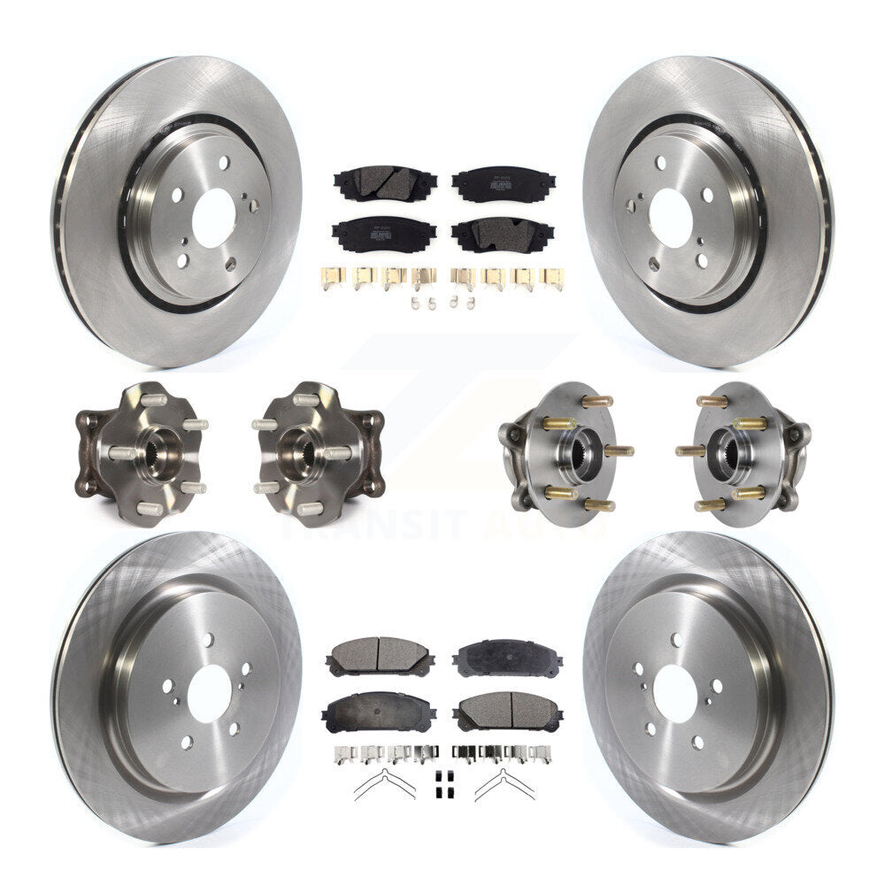 Front Rear Hub Bearing Brake Rotor & Pad Kit (10Pc) For Lexus RX350 RX450h RX350L RX450hL KBB-125227