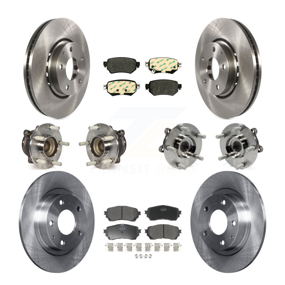 Front Rear Hub Bearing Brake Rotor & Pad Kit (10Pc) For 19-21 Mazda 6 Naturally Aspirated KBB-125229
