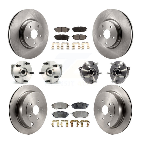 Front Rear Hub Bearing Disc Brake Rotor & Pads Kit (10Pc) For 2006-2007 Subaru B9 Tribeca KBB-125243