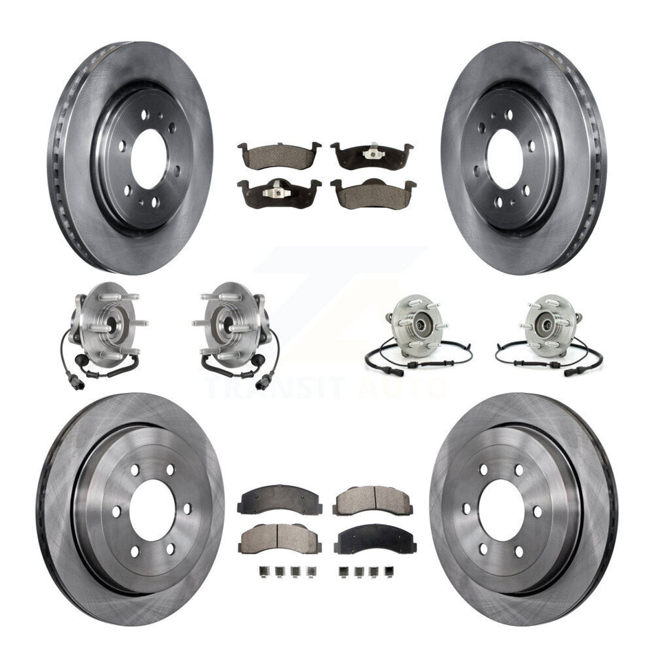 Front Rear Hub Bearing Brake Rotor & Pad Kit (10Pc) For Ford Expedition Lincoln Navigator KBB-125257