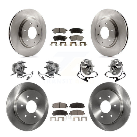 Front Rear Hub Bearing Brake Rotor Pads Kit (10Pc) For Nissan Armada AWD With Solid KBB-125259