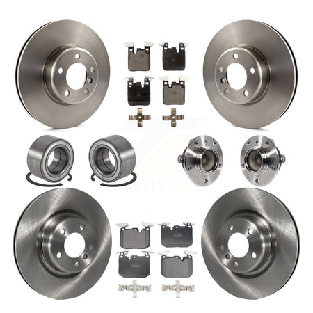Front Rear Wheel Hub Bearing Disc Brake Rotor And Pad Shoe Kit (10Pc) For BMW M235i M240i KBB-125265