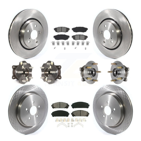 Front Rear Hub Bearing Brake Rotor & Pad Kit (10Pc) For Lexus RX350 RX450h RX350L RX450hL KBB-125285