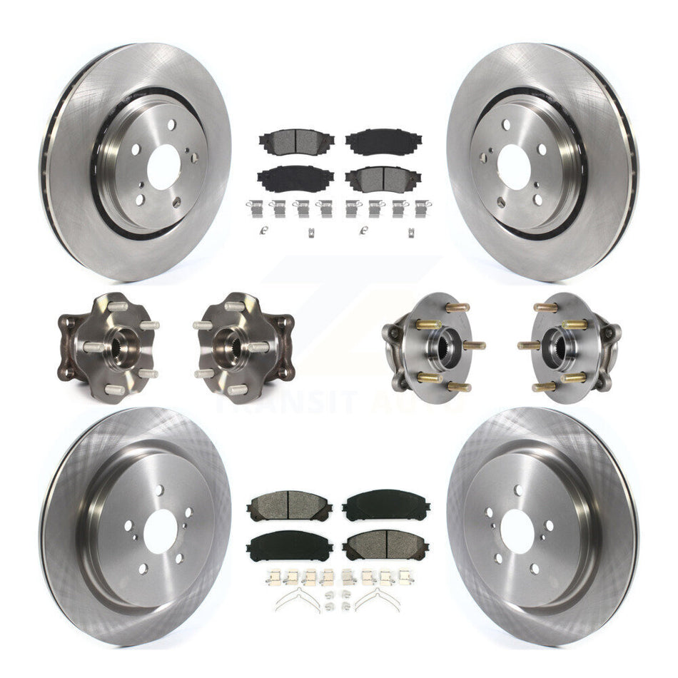 Front Rear Hub Bearing Brake Rotor & Pad Kit (10Pc) For Lexus RX350 RX450h RX350L RX450hL KBB-125285