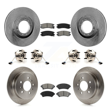 Front Rear Hub Bearing Disc Brake Rotors And Pads Kit (10Pc) For 2001 Pontiac Montana AWD KBB-125303
