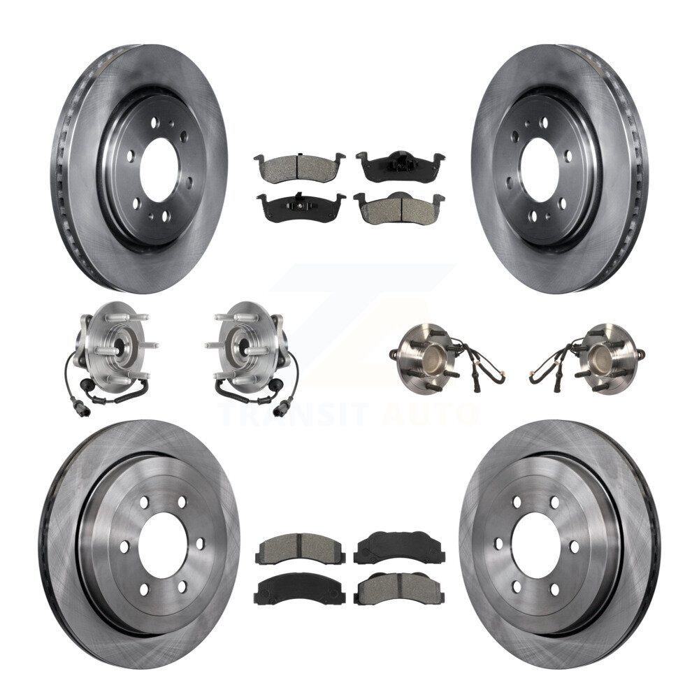 Front Rear Hub Bearing Brake Rotor & Pad Kit (10Pc) For Ford Expedition Lincoln Navigator KBB-125330