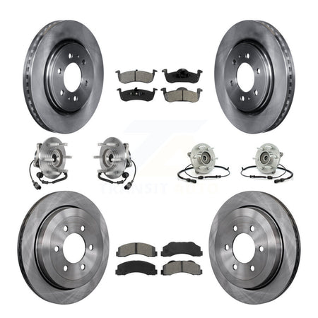 Front Rear Hub Bearing Brake Rotor & Pad Kit (10Pc) For Ford Expedition Lincoln Navigator KBB-125331
