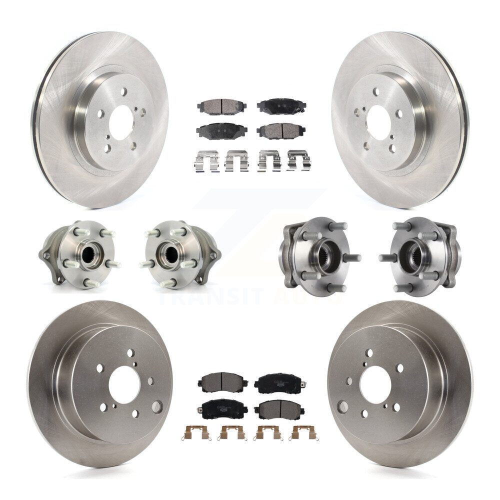 Front Rear Hub Bearing Disc Brake Rotors And Ceramic Pads Kit (10Pc) For Subaru Crosstrek KBB-125358