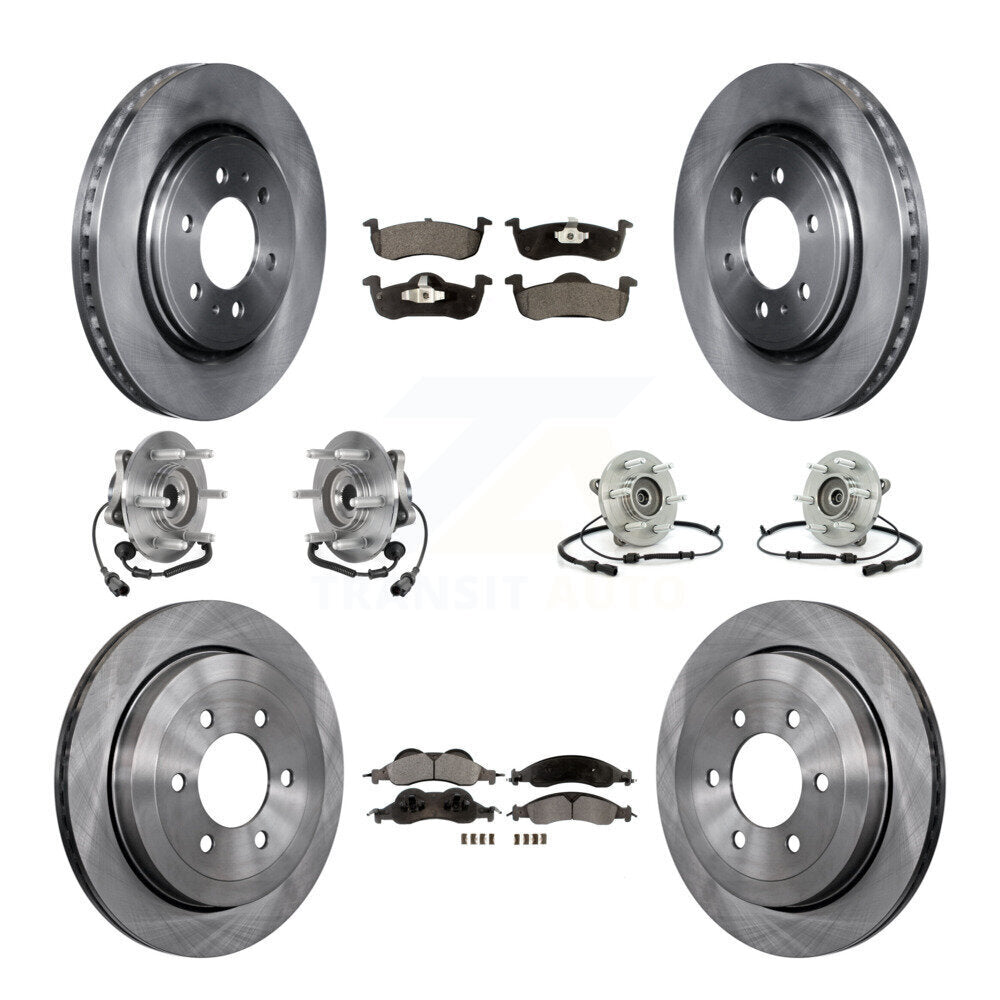 Front Rear Hub Bearing Brake Rotor & Pad Kit (10Pc) For Ford Expedition Lincoln Navigator KBB-125360