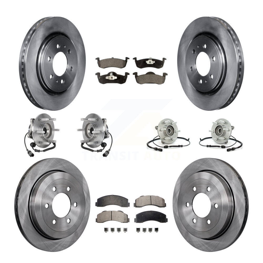 Front Rear Hub Bearing Brake Rotor & Pad Kit (10Pc) For Ford Expedition Lincoln Navigator KBB-125362