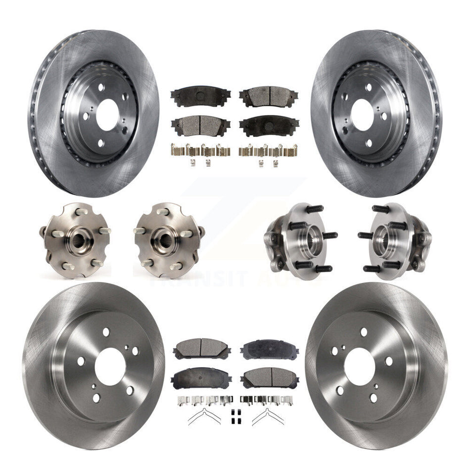 Front Rear Hub Bearing Disc Brake Rotor And Pads Kit (10Pc) For Lexus NX300 NX200t NX300h KBB-125363