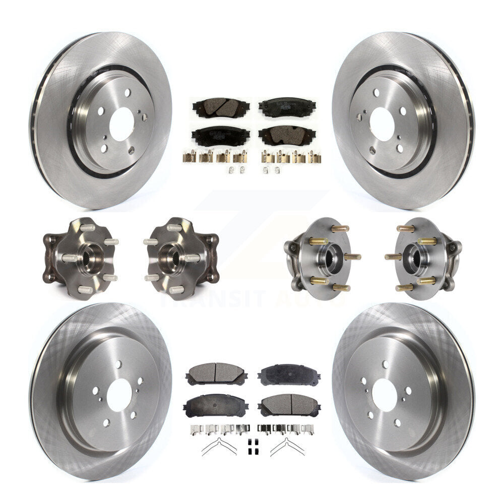 Front Rear Hub Bearing Brake Rotor & Pad Kit (10Pc) For Lexus RX350 RX450h RX350L RX450hL KBB-125365