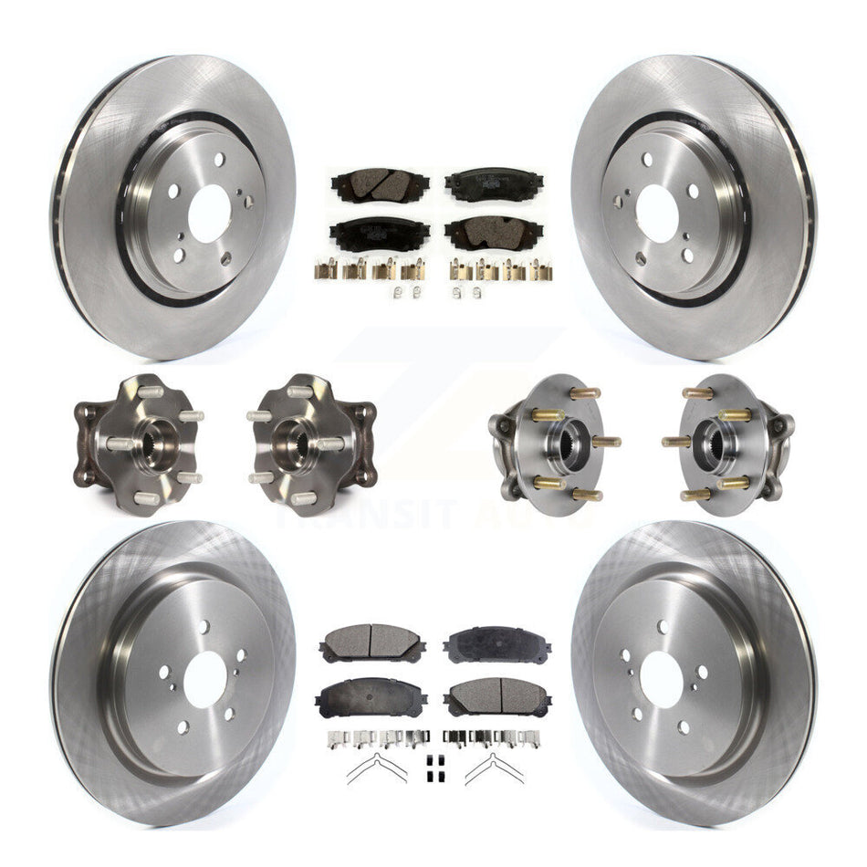 Front Rear Hub Bearing Brake Rotor & Pad Kit (10Pc) For Lexus RX350 RX450h RX350L RX450hL KBB-125365