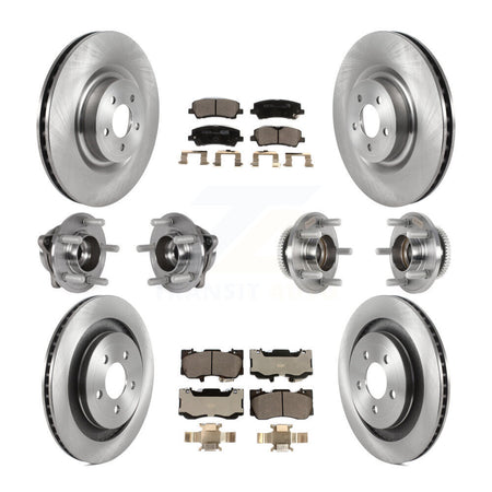 Front Rear Hub Bearing Brake Rotor Pads Kit (10Pc) For Ford Mustang Without Brembo Brakes KBB-125371