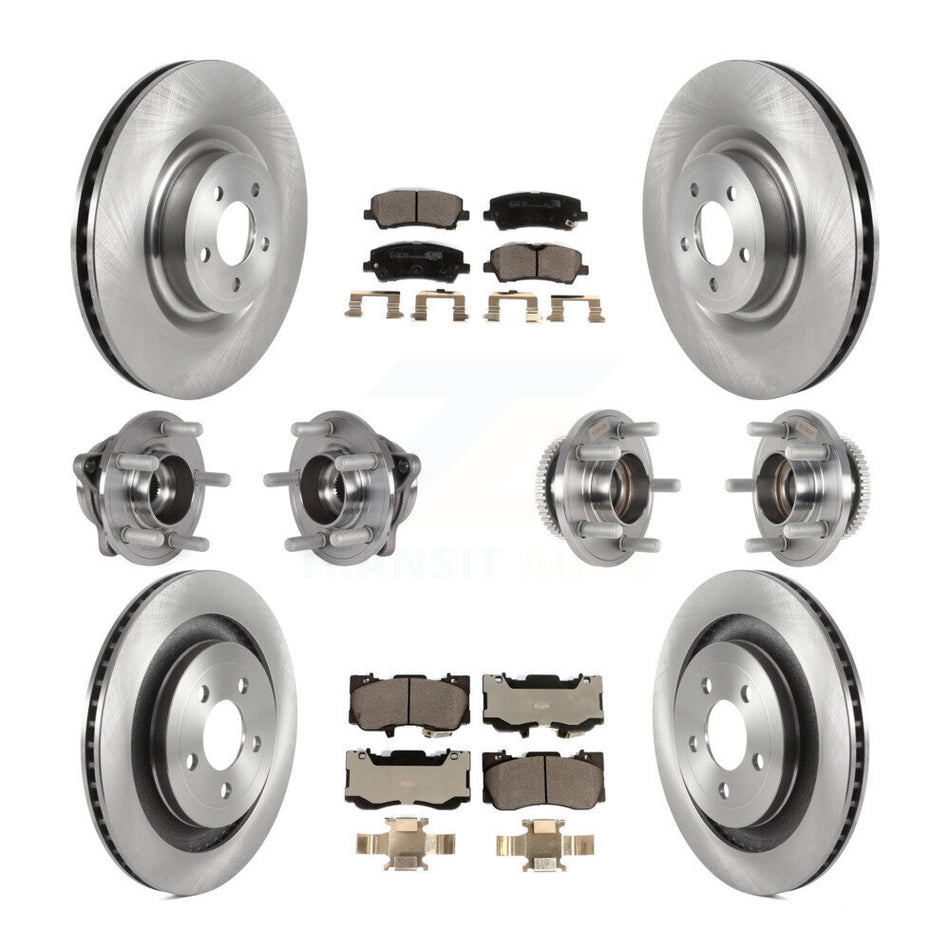 Front Rear Hub Bearing Brake Rotor Pads Kit (10Pc) For Ford Mustang Without Brembo Brakes KBB-125371