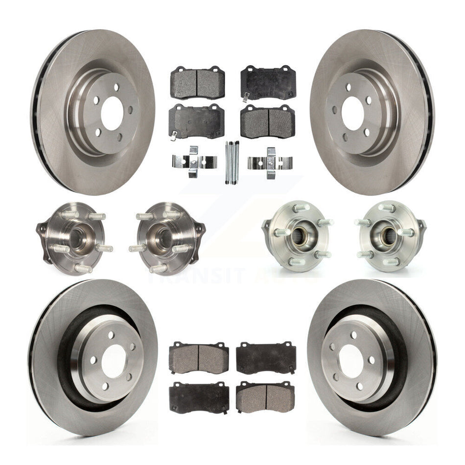 Front Rear Hub Bearing Disc Brake Rotors And Pads Kit (10Pc) For Dodge Challenger Charger KBB-125384