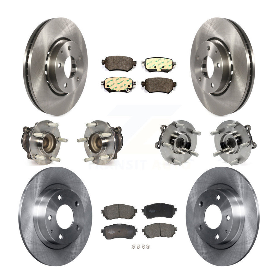 Front Rear Hub Bearing Brake Rotor & Pad Kit (10Pc) For 19-21 Mazda 6 Naturally Aspirated KBB-125397