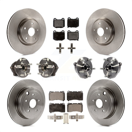 Front Rear Hub Bearings Disc Brake Rotors And Pads Kit (10Pc) For Subaru Impreza WRX STI KBB-125416