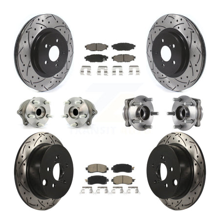 Front Rear Hub Bearings Coated Disc Brake Rotors And Pads Kit (10Pc) For Subaru Crosstrek KBB-125467