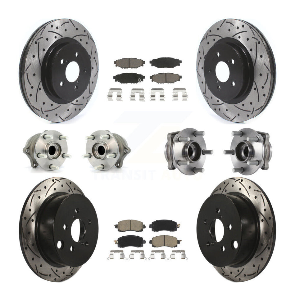 Front Rear Hub Bearings Coated Disc Brake Rotors And Pads Kit (10Pc) For Subaru Crosstrek KBB-125467