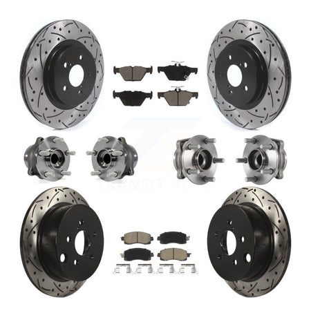Front Rear Hub Bearing Coat Brake Rotor Pad Kit (10Pc) For 20 Subaru Crosstrek GAS engine KBB-125468