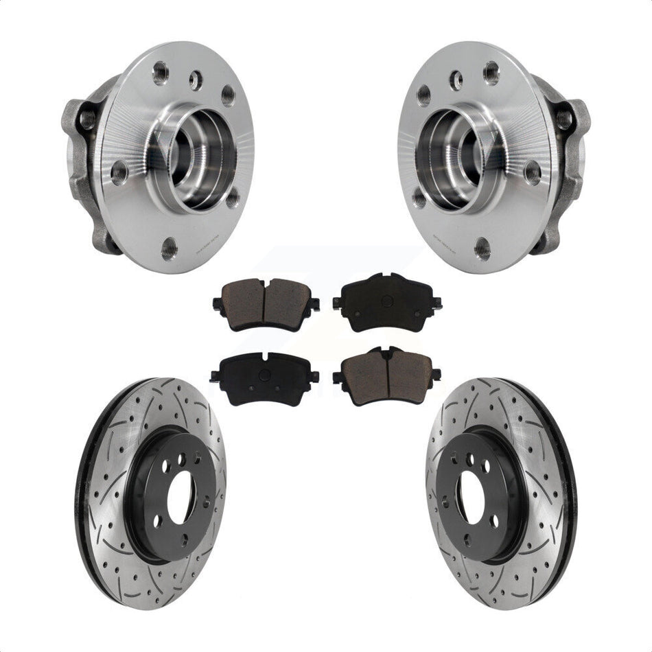 Front Hub Bearing Assembly Coated Drill Slot Brake Rotor Pads Kit For Mini Cooper Clubman KBB-125509