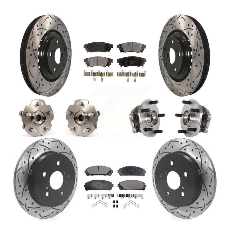 Front Rear Hub Bearing Coated Brake Rotor & Pads Kit (10Pc) For Lexus NX300 NX200t NX300h KBB-125541
