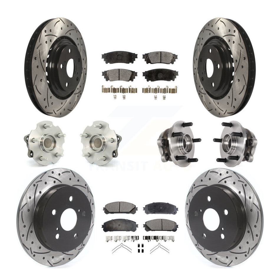 Front Rear Hub Bearing Coat Brake Rotor Pads Kit (10Pc) For Lexus NX300 NX200t NX300h FWD KBB-125542