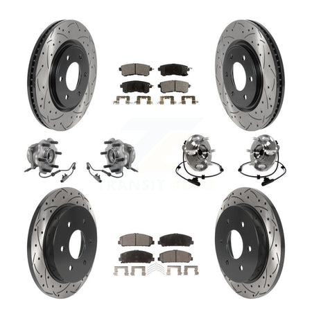 Front Rear Hub Bearing Coat Brake Rotor Pad Kit (10Pc) For Nissan Armada With Solid KBB-125554