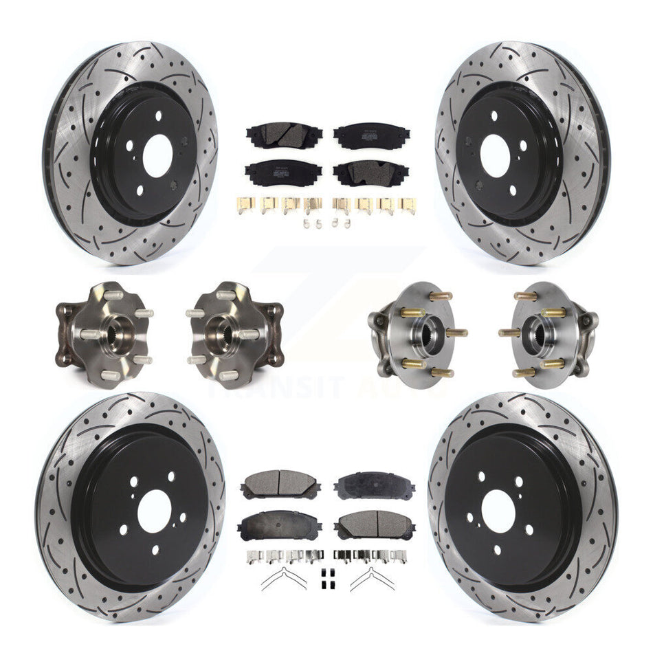 Front Rear Hub Bearing Coated Brake Rotor & Pads Kit (10Pc) For Lexus RX350 RX450h RX350L KBB-125575