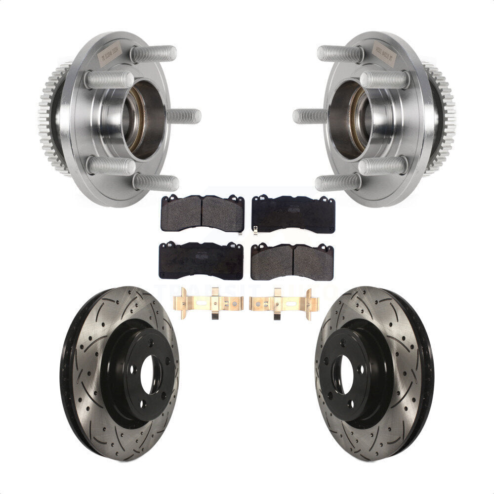 Front Hub Bearing Drill Slot Brake Rotor Pad Kit For 2015 Ford Mustang With Brembo Brakes KBB-125588