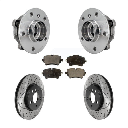 Front Hub Bearing Assembly Coated Drill Slot Brake Rotor Pads Kit For Mini Cooper Clubman KBB-125595