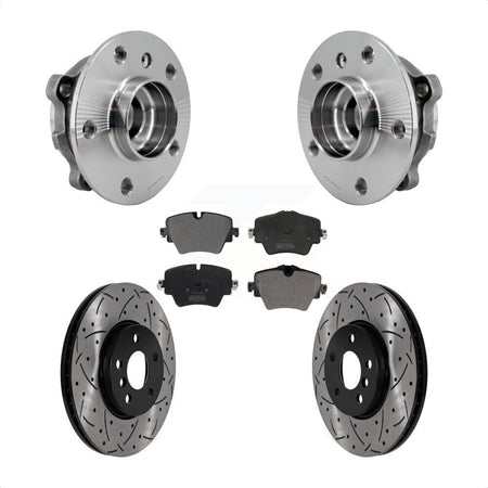 Front Hub Bearing Coat Drill Slot Brake Rotor Pads Kit For Mini Cooper Countryman Clubman KBB-125598