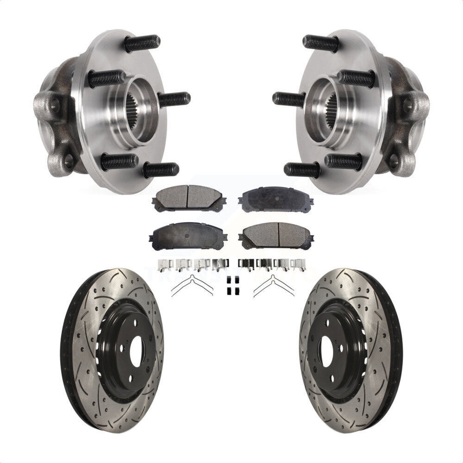 Front Hub Bearing Assembly Drilled Slot Brake Rotor Pad Kit For Lexus NX300 NX200t NX300h KBB-125604