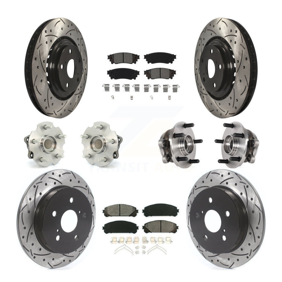 Front Rear Hub Bearing Coat Brake Rotor Pads Kit (10Pc) For Lexus NX300 NX200t NX300h FWD KBB-125643