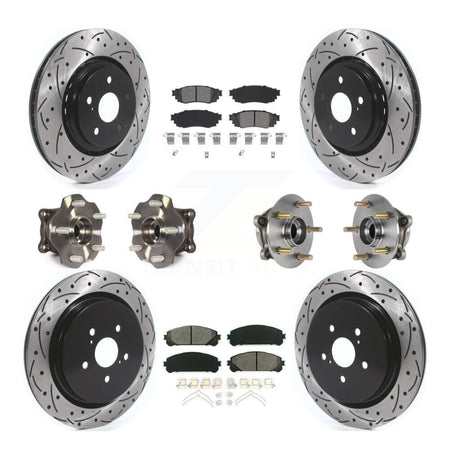 Front Rear Hub Bearing Coated Brake Rotor & Pads Kit (10Pc) For Lexus RX350 RX450h RX350L KBB-125645