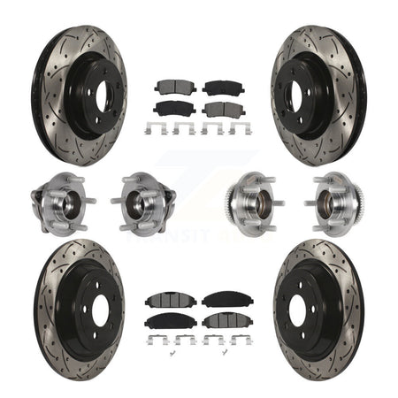 Front Rear Hub Bearing Coated Brake Rotor & Pads Kit (10Pc) For Ford Mustang V6 with 3.7L KBB-125647
