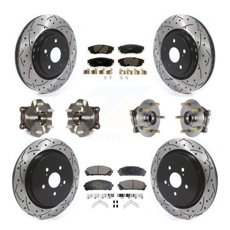 Front Rear Hub Bearing Coated Brake Rotor & Pads Kit (10Pc) For Lexus RX350 RX450h RX350L KBB-125710