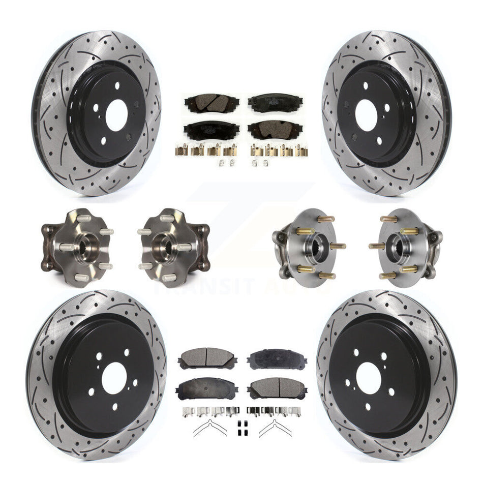 Front Rear Hub Bearing Coated Brake Rotor & Pads Kit (10Pc) For Lexus RX350 RX450h RX350L KBB-125710