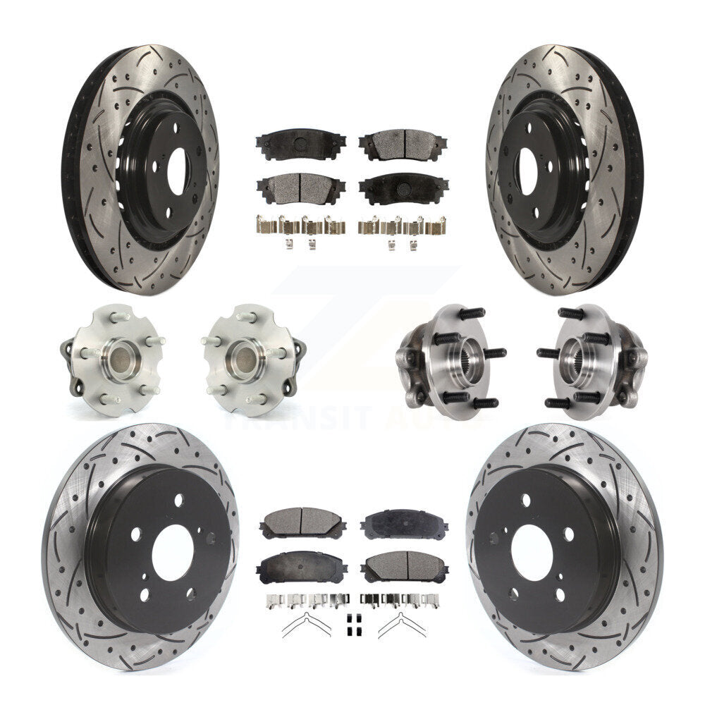 Front Rear Hub Bearing Coat Brake Rotor Pads Kit (10Pc) For Lexus NX300 NX200t NX300h FWD KBB-125713