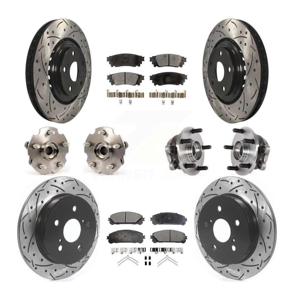 Front Rear Hub Bearing Coated Brake Rotor & Pads Kit (10Pc) For Lexus NX300 NX200t NX300h KBB-125714