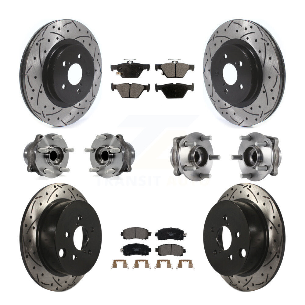 Front Rear Hub Bearing Coat Brake Rotor Pad Kit (10Pc) For 20 Subaru Crosstrek GAS engine KBB-125717