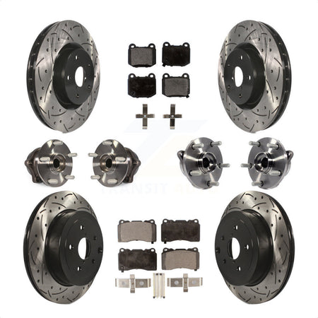 Front Rear Hub Bearing Coated Disc Brake Rotor Pads Kit (10Pc) For Subaru Impreza WRX STI KBB-125732