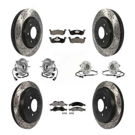 Front Rear Hub Bearing Coated Disc Brake Rotor Pad Kit (10Pc) For Ford Expedition Lincoln KBB-125737